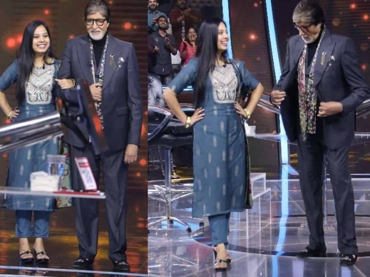 Big B walks the ramp on request of 'KBC 14' contestant