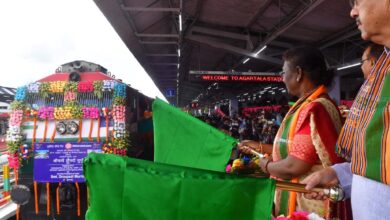 Tripura: President Murmu flags off first Kolkata-Agartala express train