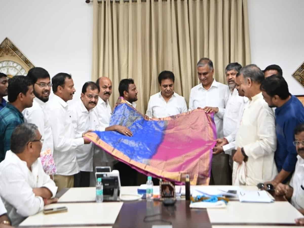 Silk saree infused with 27 spices, unveiled by KTR