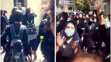 Iran: Schoolgirls protest against an official in the Basij forces