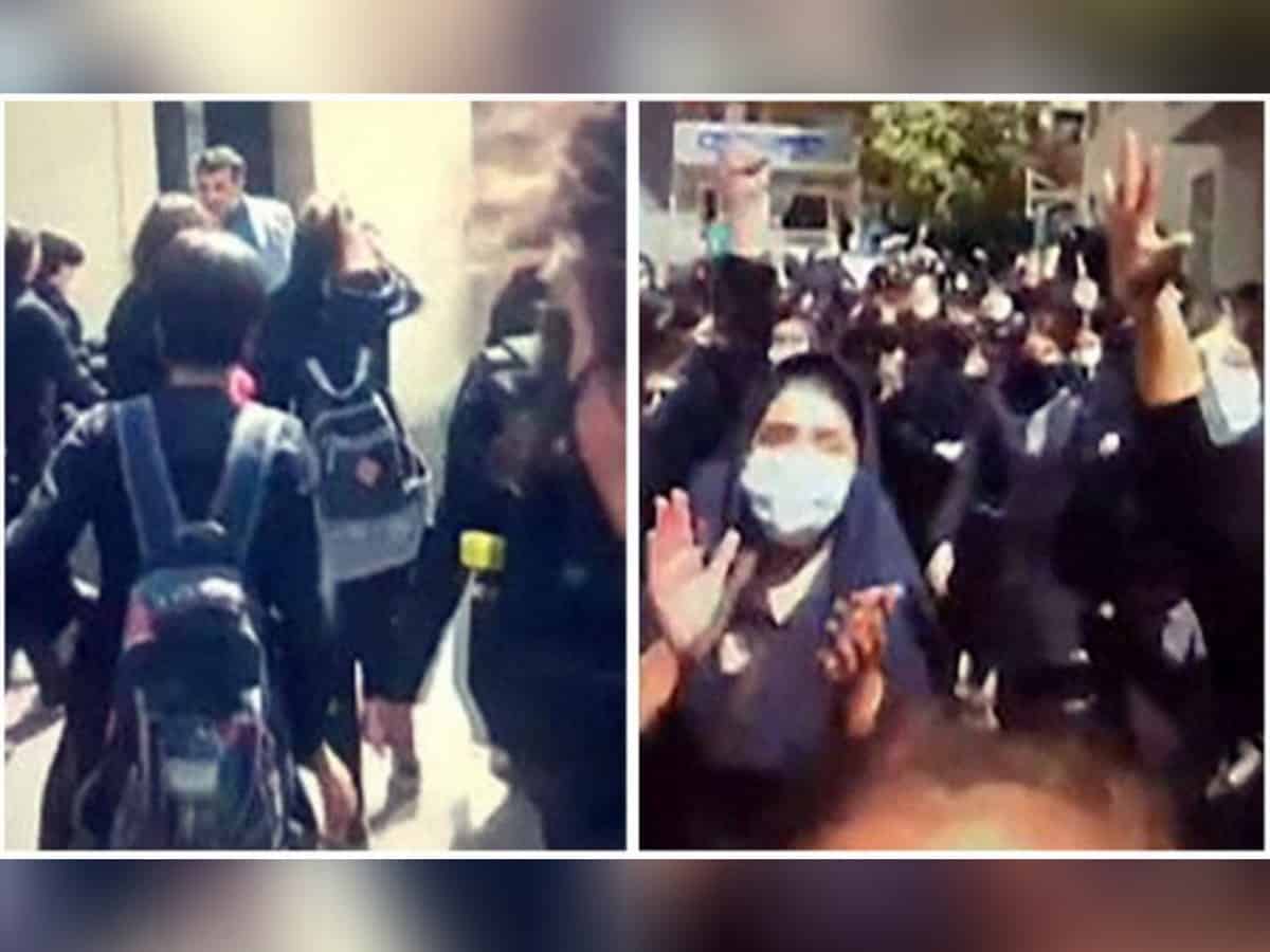 Iran: Schoolgirls protest against an official in the Basij forces