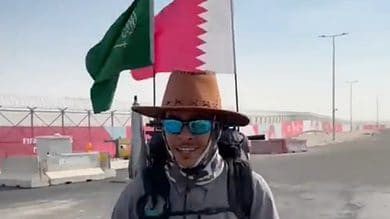 Saudi traveller arrives in Qatar on foot to attend FIFA World Cup