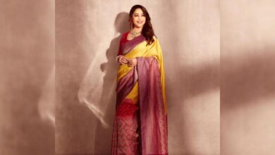 Madhuri Dixit looks gorgeous in yellow saree