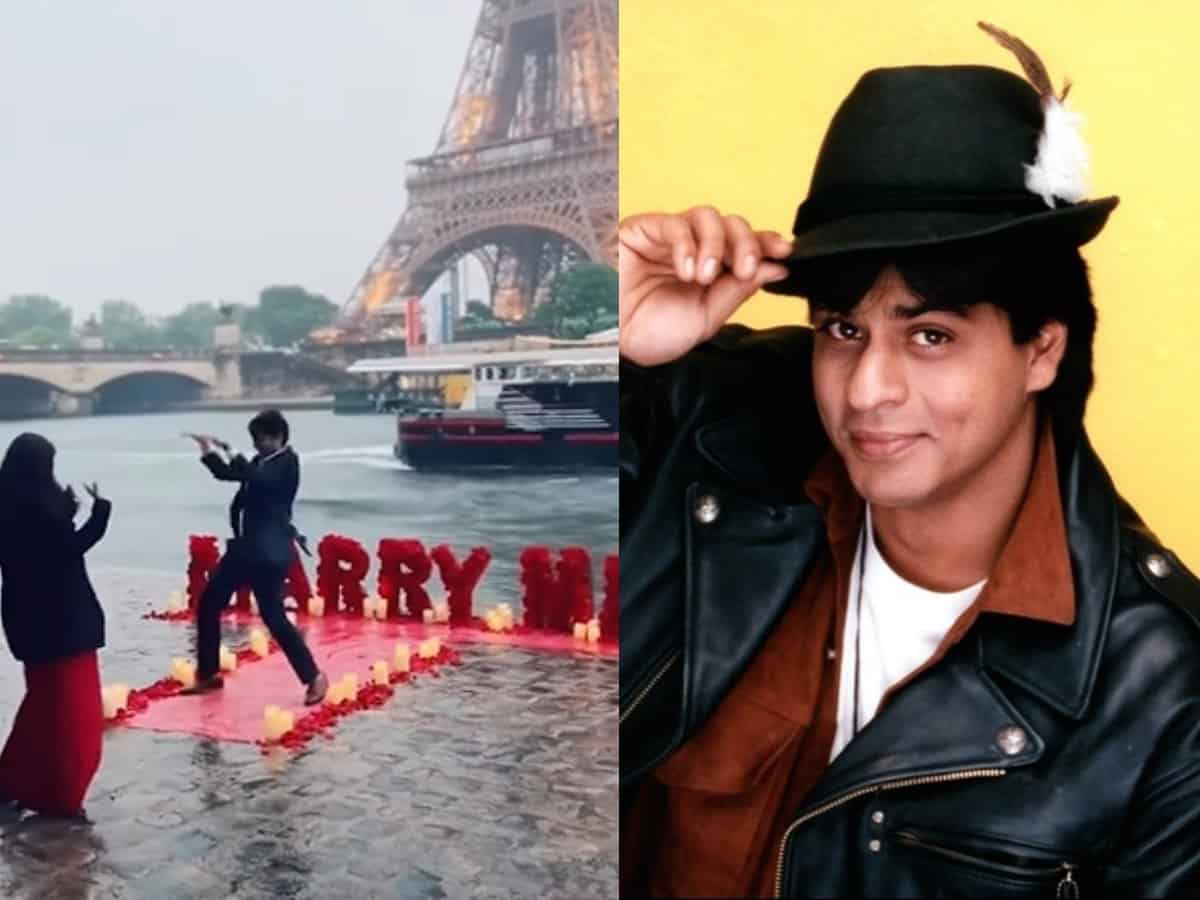 Man's proposal to GF in front of Eiffel Tower has SRK twist [Video]