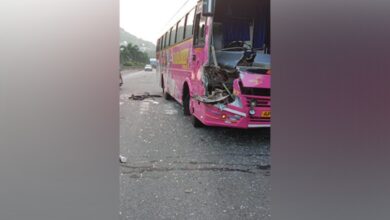 AP: Five injured after bus collides with truck in Visakhapatnam