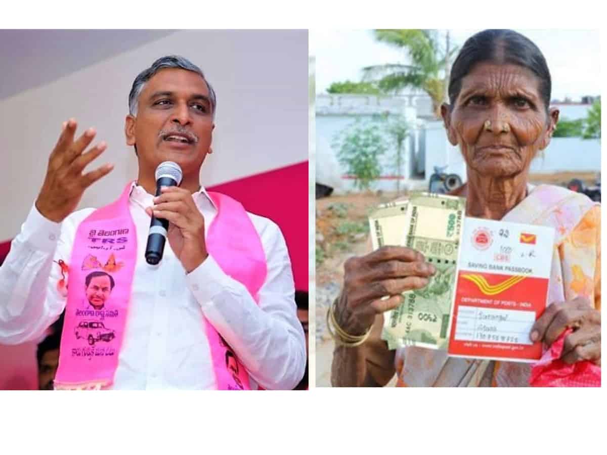 Hyderabad: Harish Rao participates in distributes of Aasara pension cards