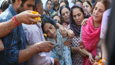 Emotional scenes at cremation of slain Kashmiri pandit in Jammu