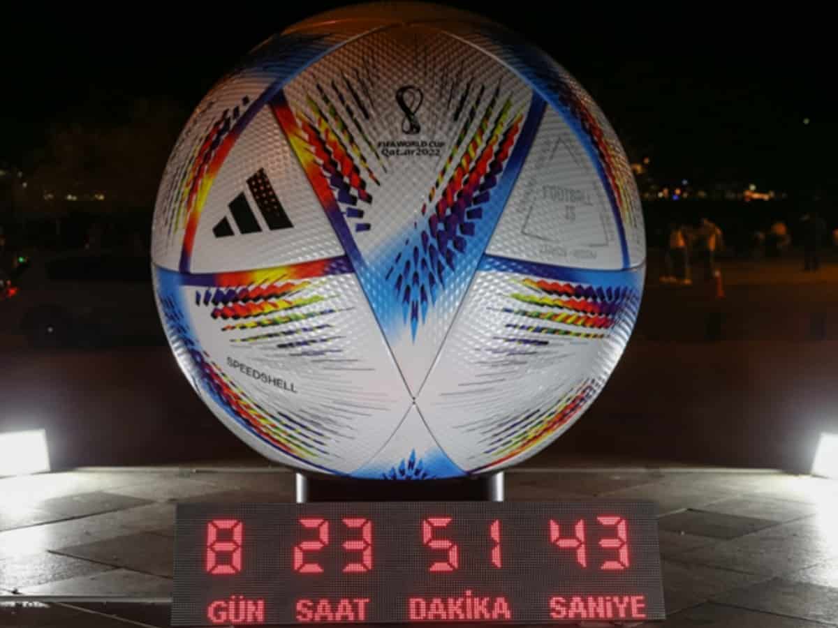 Giant version of the official World Cup ball displayed in Turkey