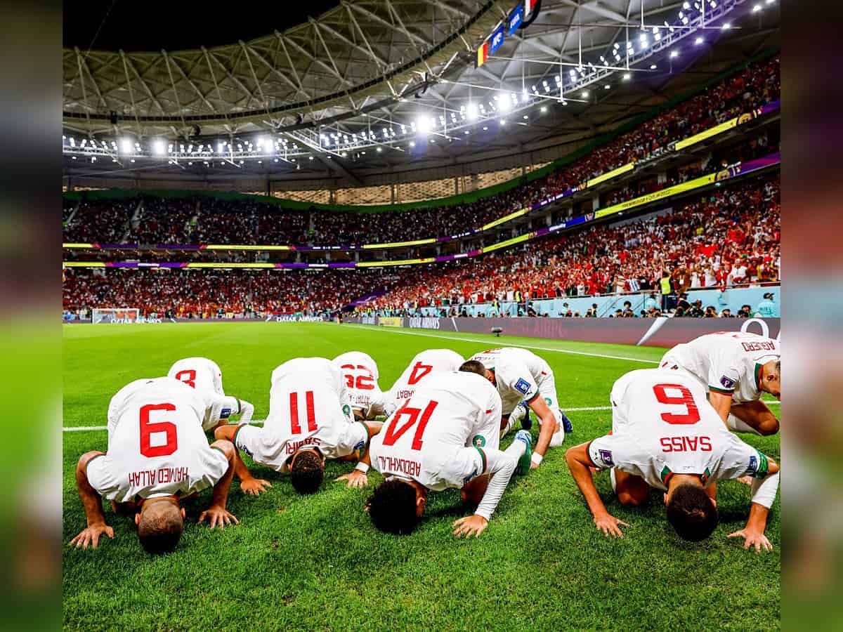 FIFA WC 2022: Moroccan players doing sajdah after historic win over Belgium