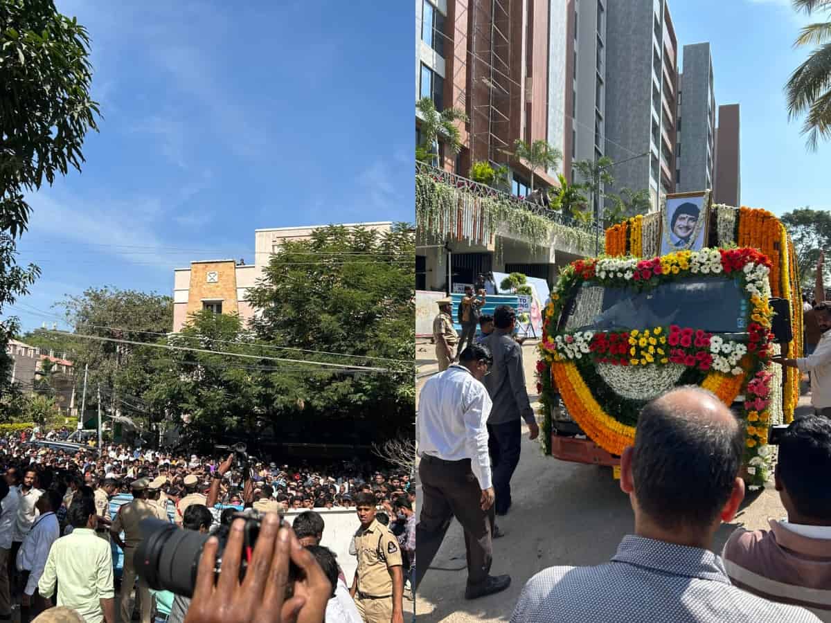 Hundreds of fans pay last respects to veteran Tollywood actor Krishna