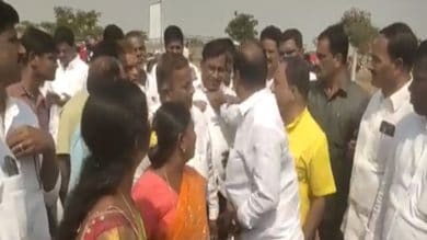 TRS legislator grabs govt official by collar