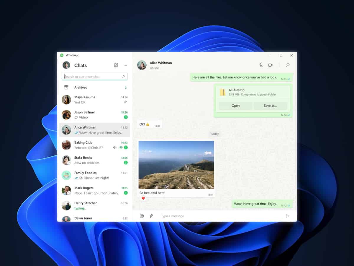 WhatsApp rolls out contact cards sharing on Windows beta