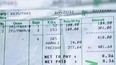 Karnataka farmer gets Rs 8.36 for selling 205 kg onions, receipt goes viral