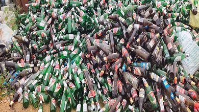Telangana: Recycled liquor bottles in Munugode resonate the internet