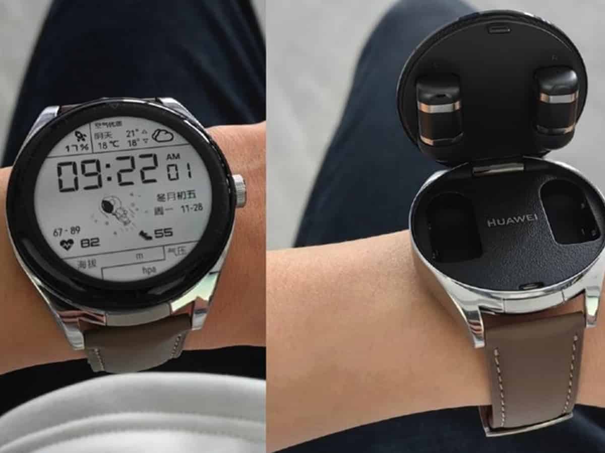 This unique Huawei smartwatch carries earbuds inside