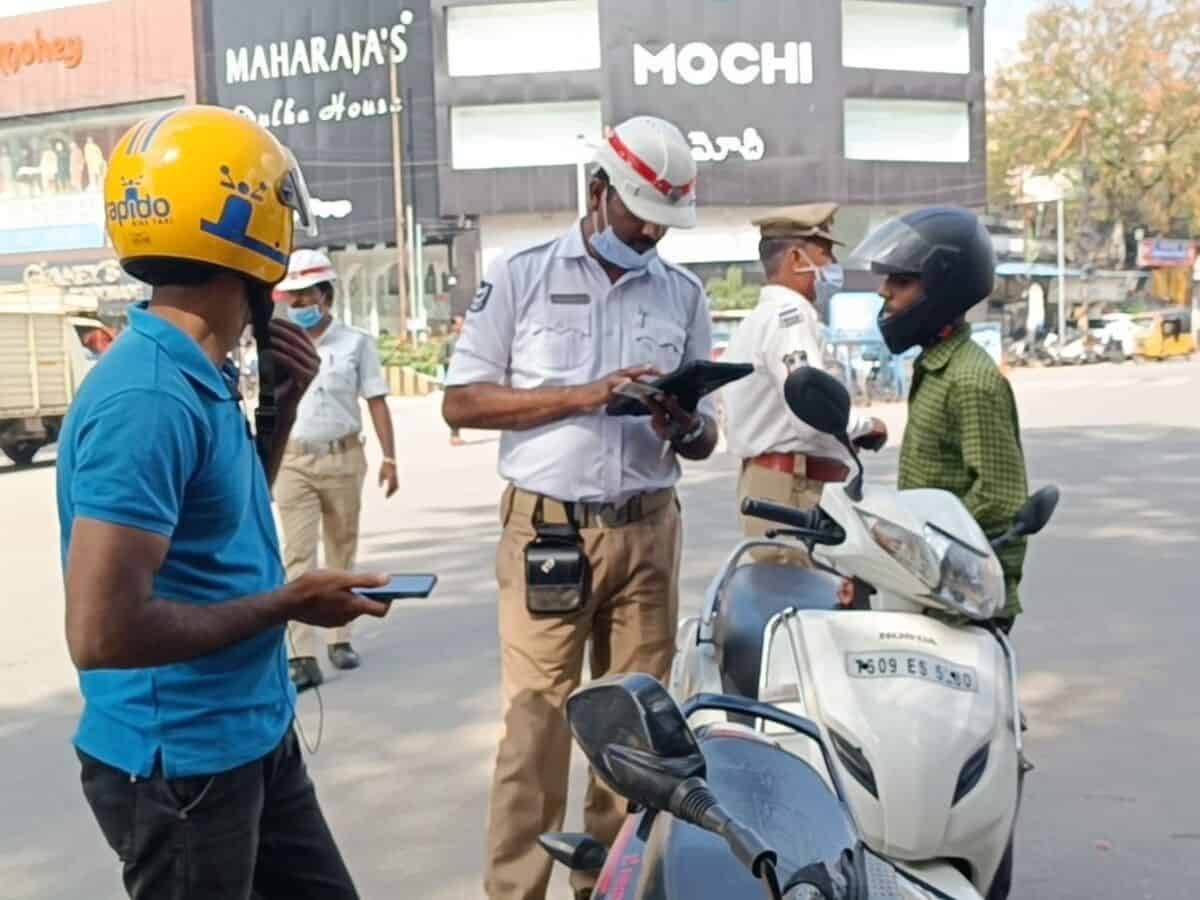 Hyderabad traffic police challan