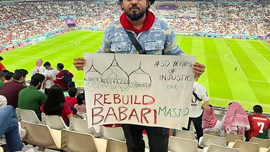 Keralite football fan displays 'Rebuild Babri Masjid' banner at World Cup in Qatar