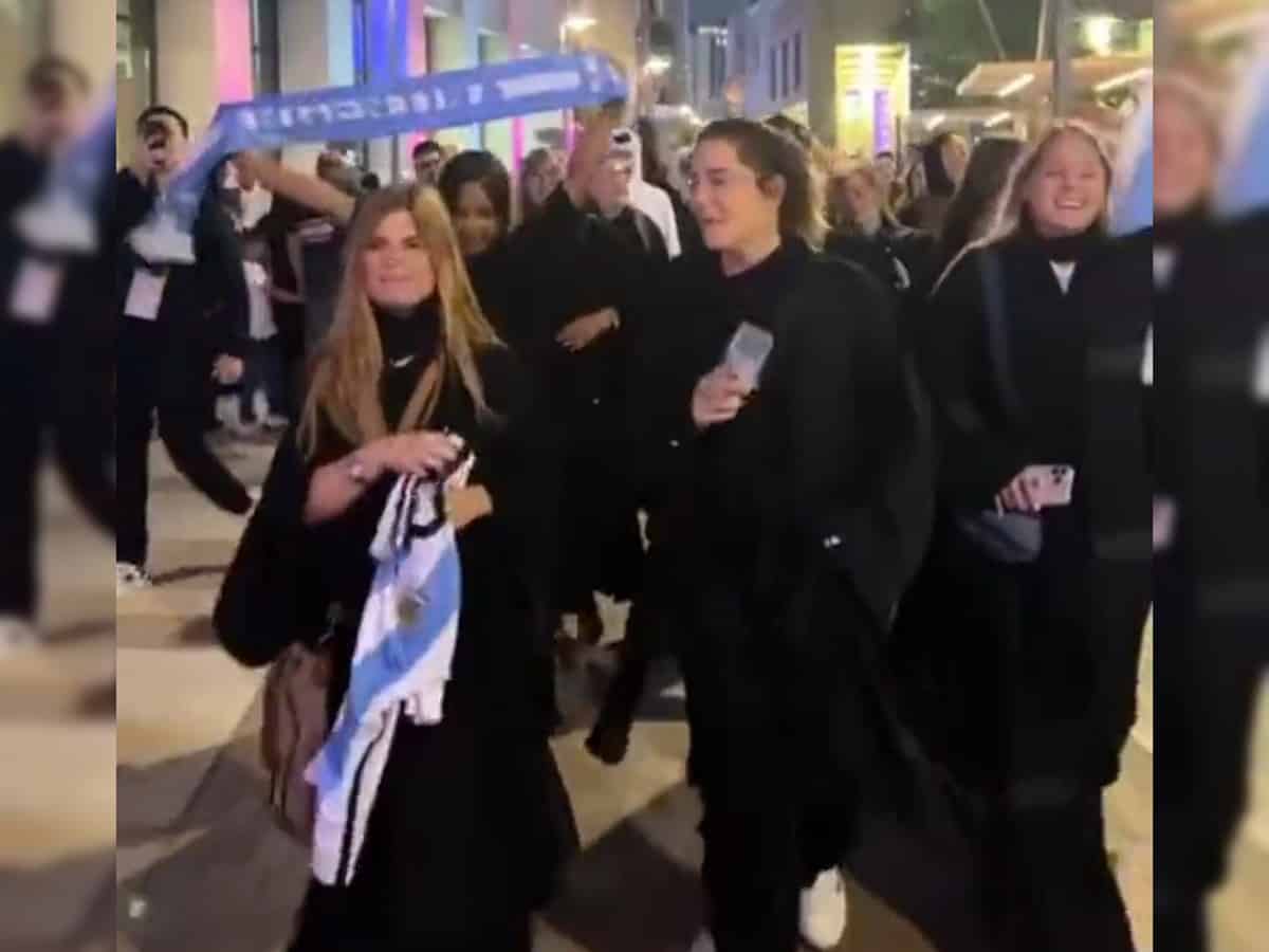 FIFA WC 2022: Female fans from Argentina wears abaya during march in Qatar