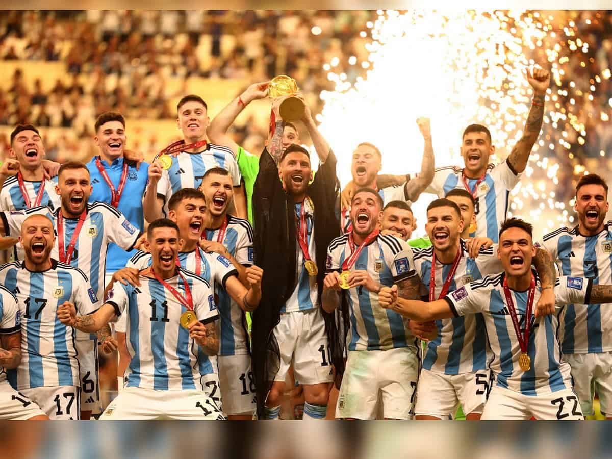 In bisht, Lionel Messi raises World Cup trophy in Qatar