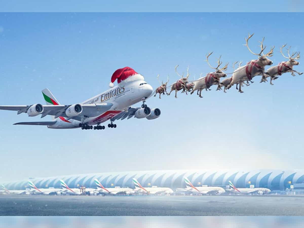 Watch: Emirates A380 pulled by reindeer in viral Christmas video