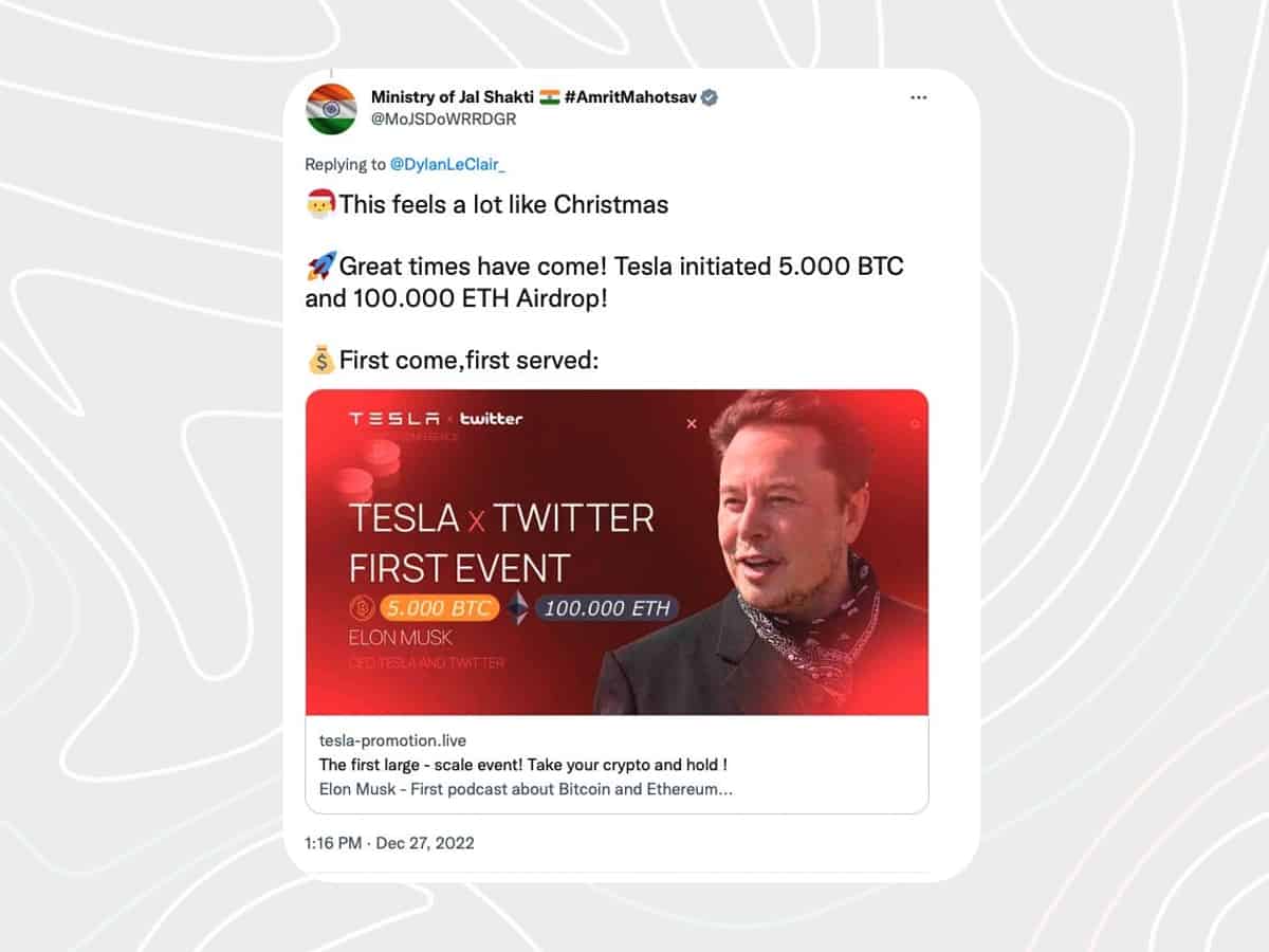 Jal Shakti Ministry's Twitter hacked again, posts crypto scam with Musk image: Researcher