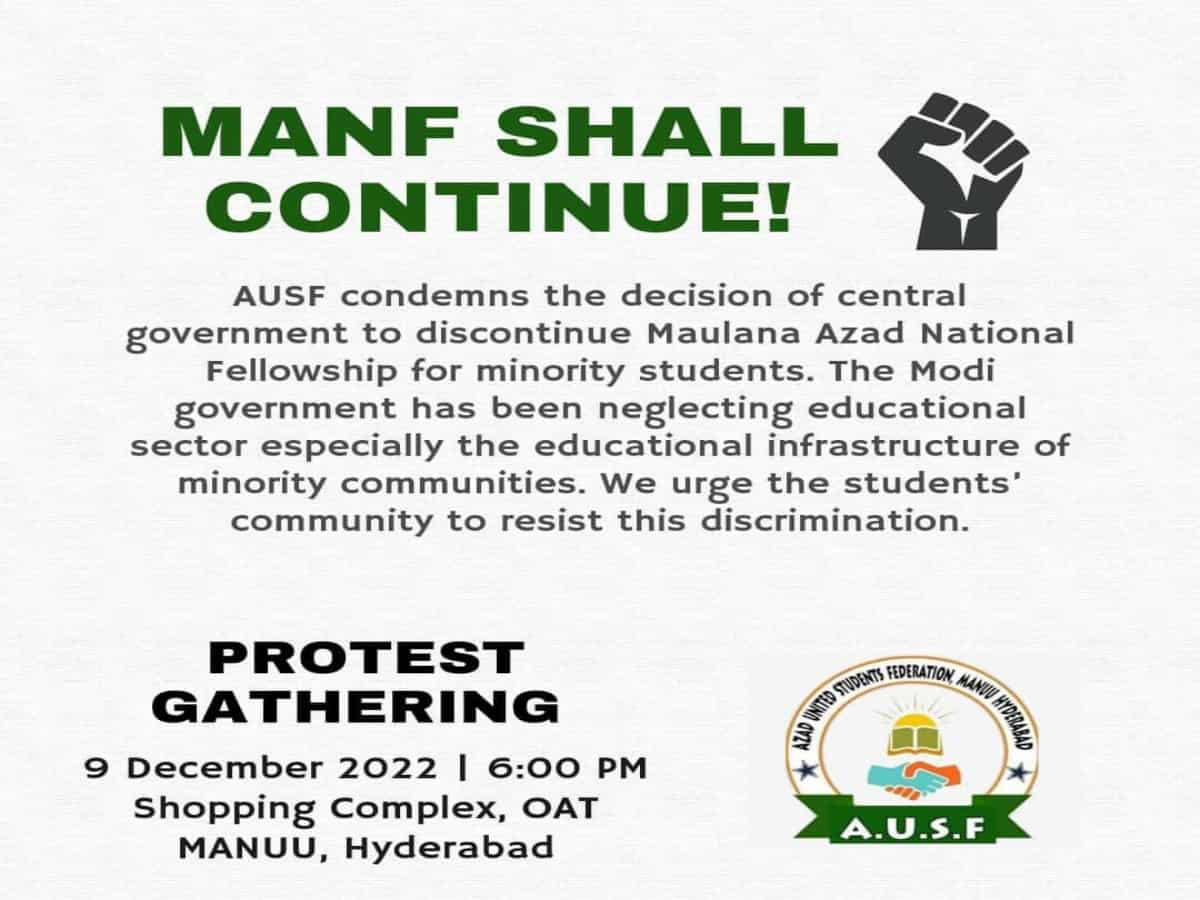 AUSF, HCU students to stage protest over MANF scholarship halt