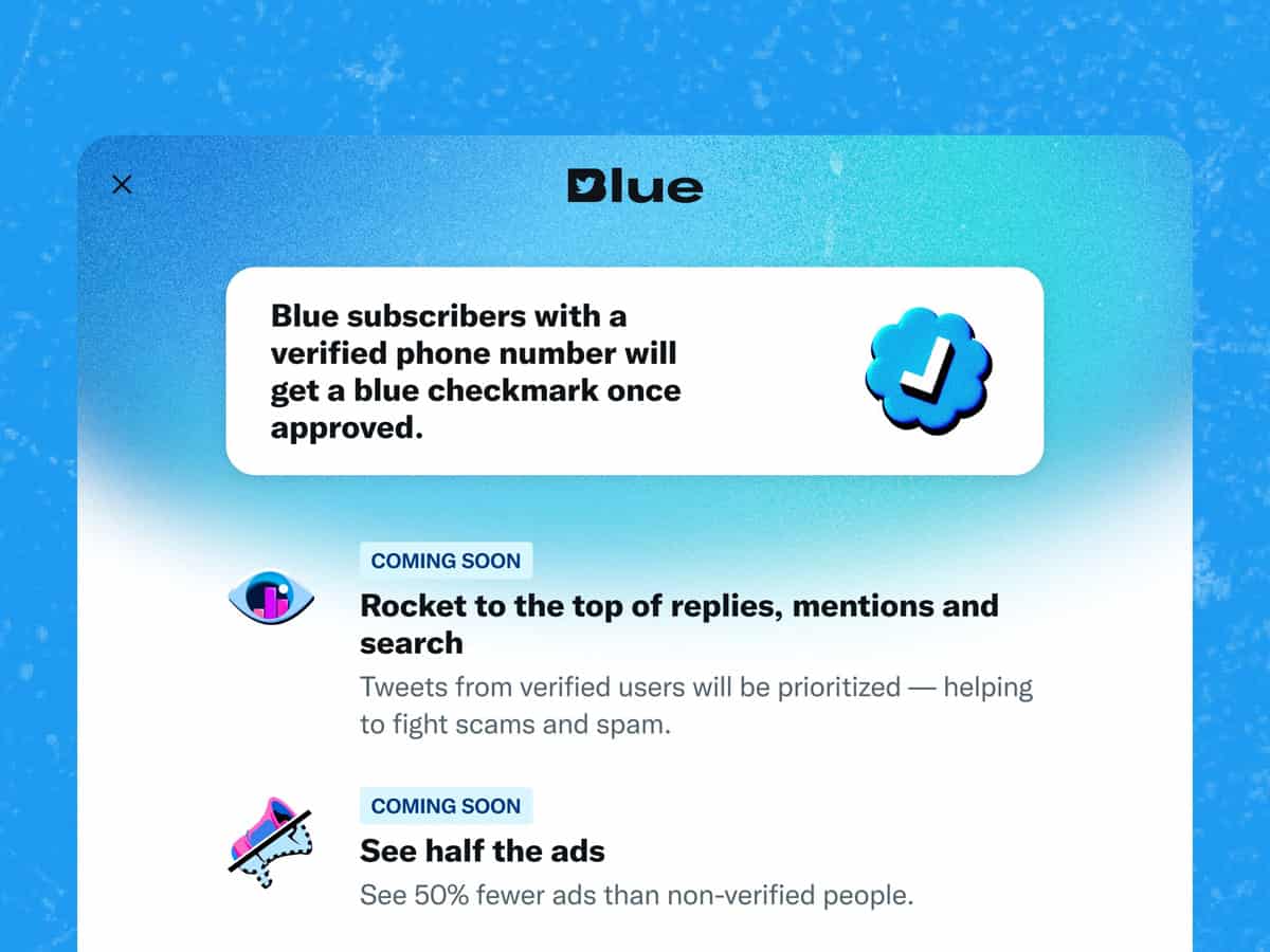 Twitter adds phone verification for Blue service