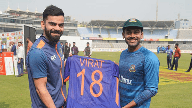 Mehidy Hasan Miraz receives 'special souvenir' from Virat Kohli