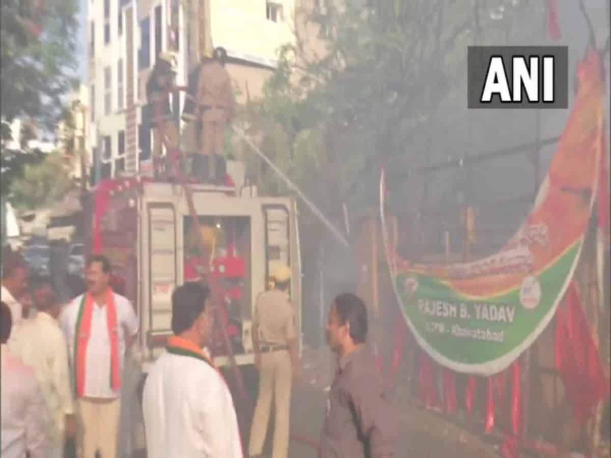 Telangana: Massive fire breaks out opposite BJP office