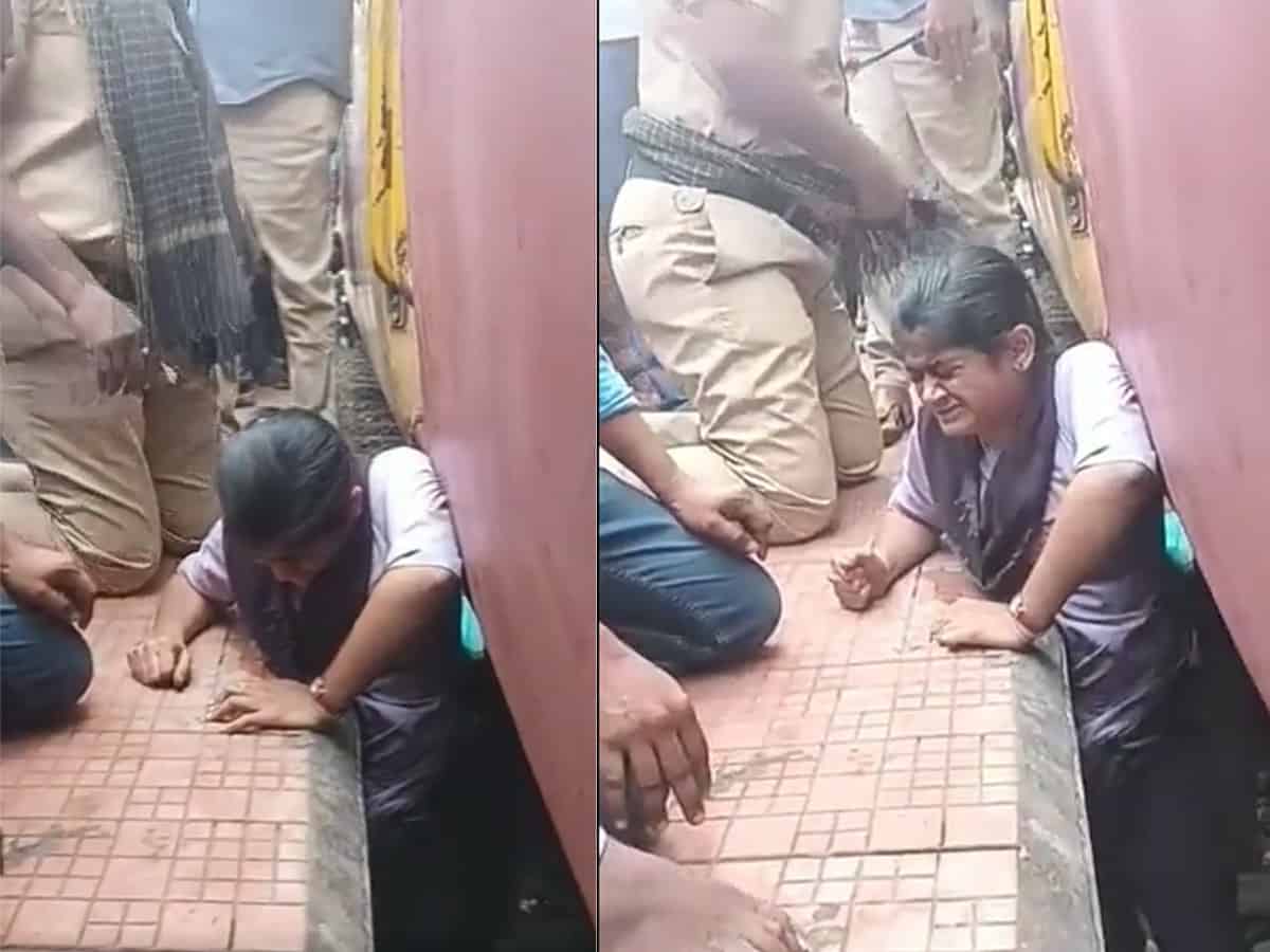 Andhra student stuck between platform and train rescued