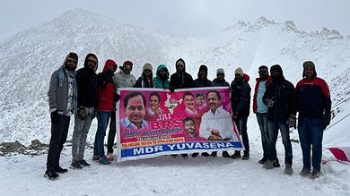 BRS Party Flag, Banner unveils at India-Pak Border by MDR Yuvasena