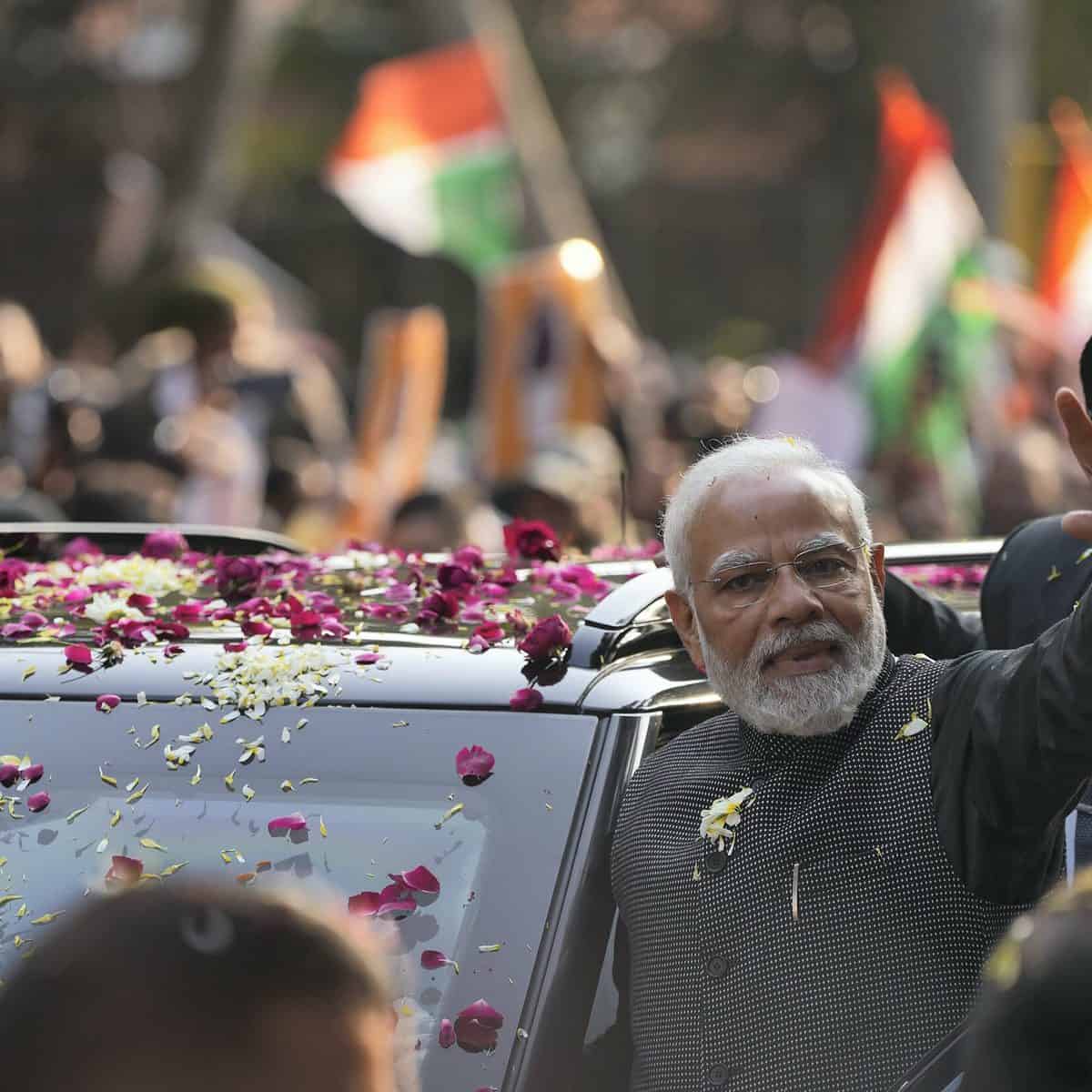 Prime Minister Narendra Modi's roadshow in Delhi