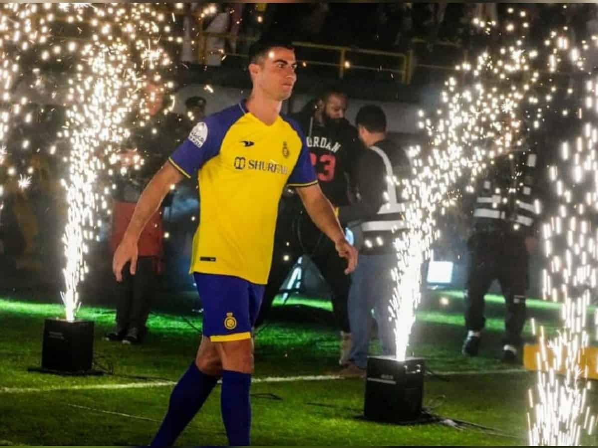 Cristiano Ronaldo unveiled as Al Nassr player at Mrsool Park stadium in Riyadh