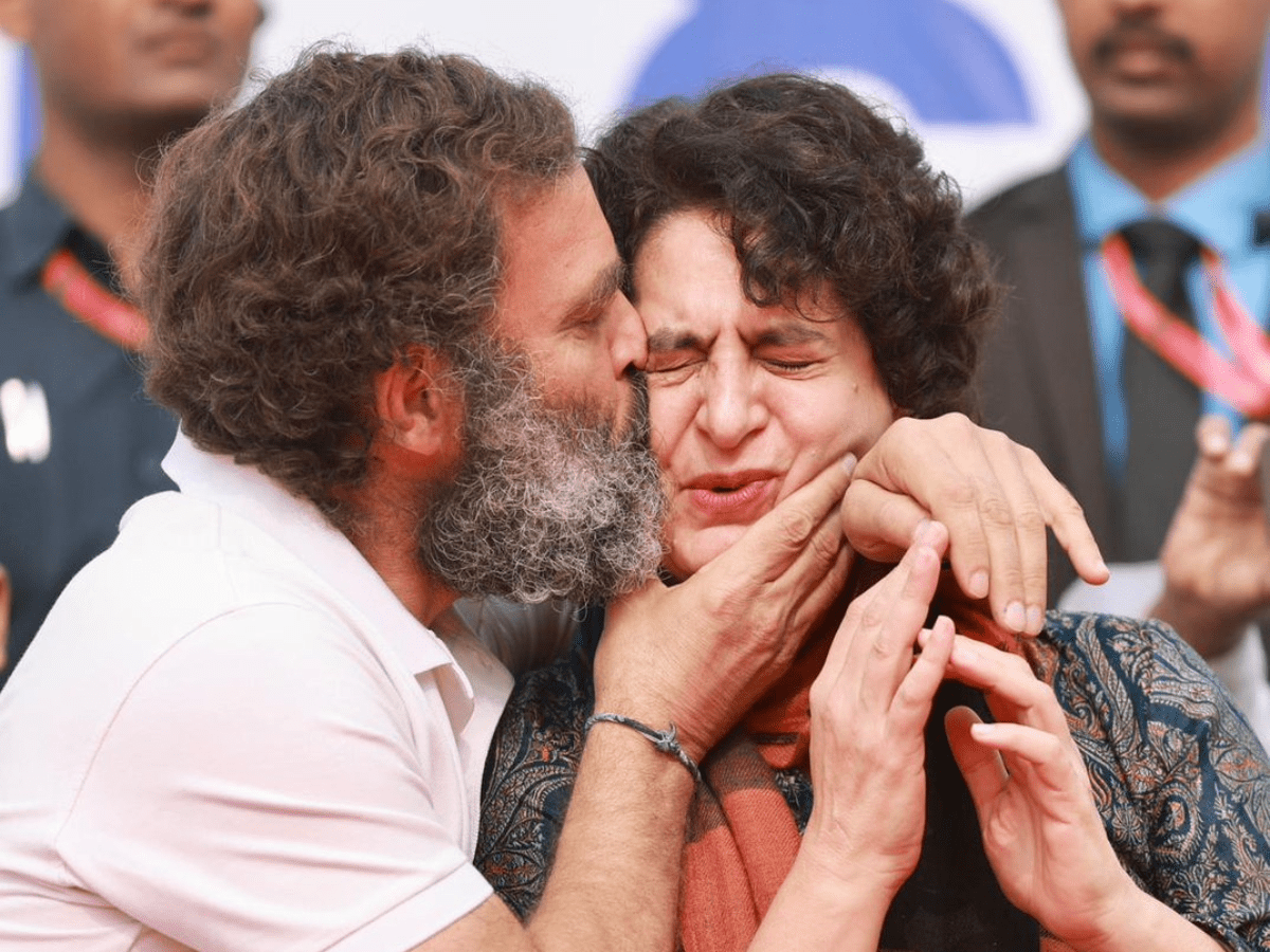 UP Minister objects to Rahul Gandhi's kiss for sister Priyanka Gandhi Vadra