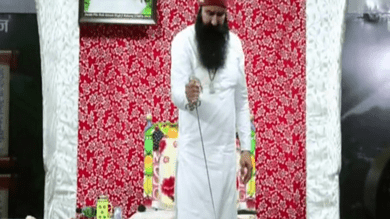 Out on parole, Dera chief Ram Rahim cuts cake with sword; video goes viral