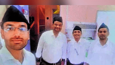 Row erupts after lecturers pose in RSS uniform in Karnataka