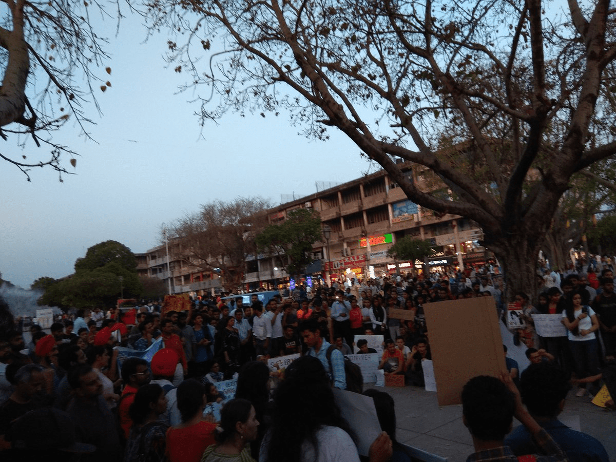 Chandigarh Youth Congress support wrestlers' protest through candle march