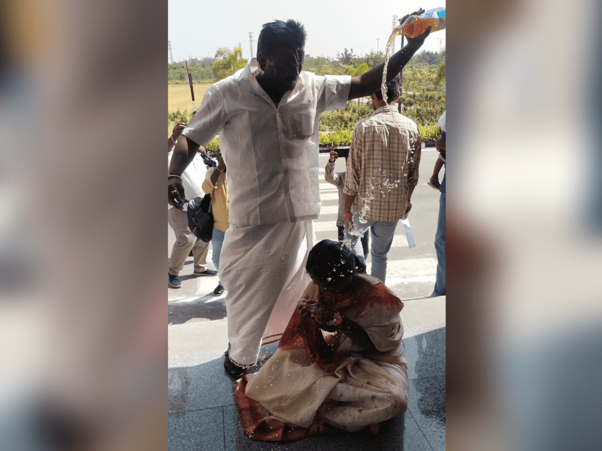 Telangana: Sarpanch's husband attempts self-immolation in Nizamabad