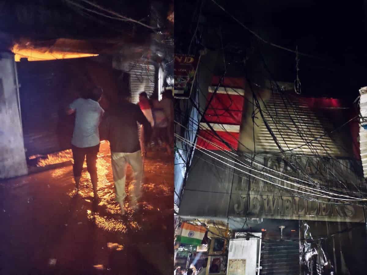 Hyderabad: Fire breaks out at imitation jewellery shop at Afzalgunj