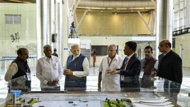 Prime Minister Narendra Modi at Shivamogga Airport