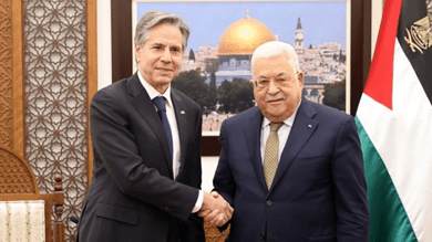 Palestinian president calls on Blinken to urge Israel to stop unilateral measures in West Bank