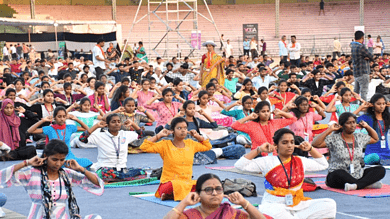 Hyderabad: Over 5K people participated in 'yoga' fest at L B Stadium
