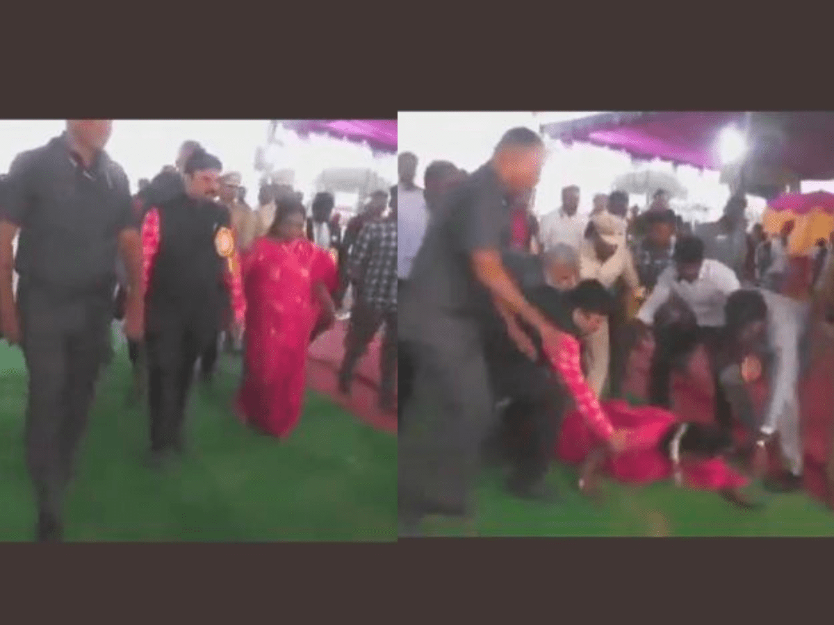 Telangana Guv Tamilisai tumbled at rocket launch event in Tamilnadu