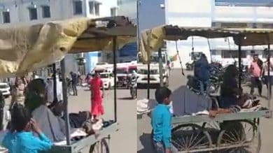 Six-yr-old boy takes ailing father to hospital in wooden cart in MP