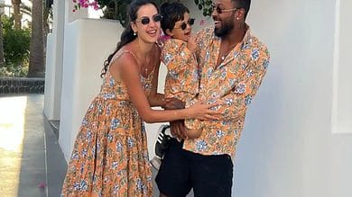 Hardik Pandya, Natasha Stankovic arrive with son in Udaipur for wedding