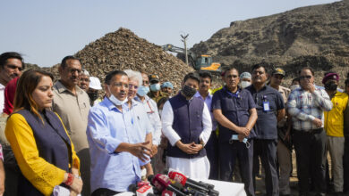 Arvind Kejriwal at Okhla landfill site