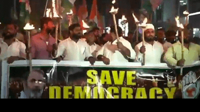 Telangana Youth Congress hold candlelight vigil protesting Rahul’s disqualification