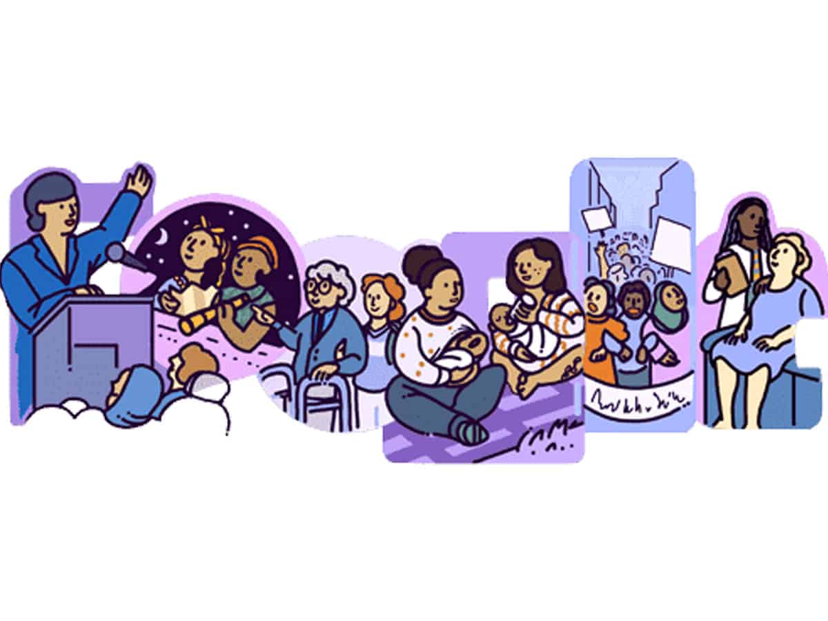 Google honours women supporting each other with doodle on Women's day