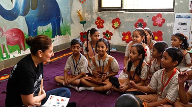 Kareena Kapoor promotes education in Mumbai school for UNICEF
