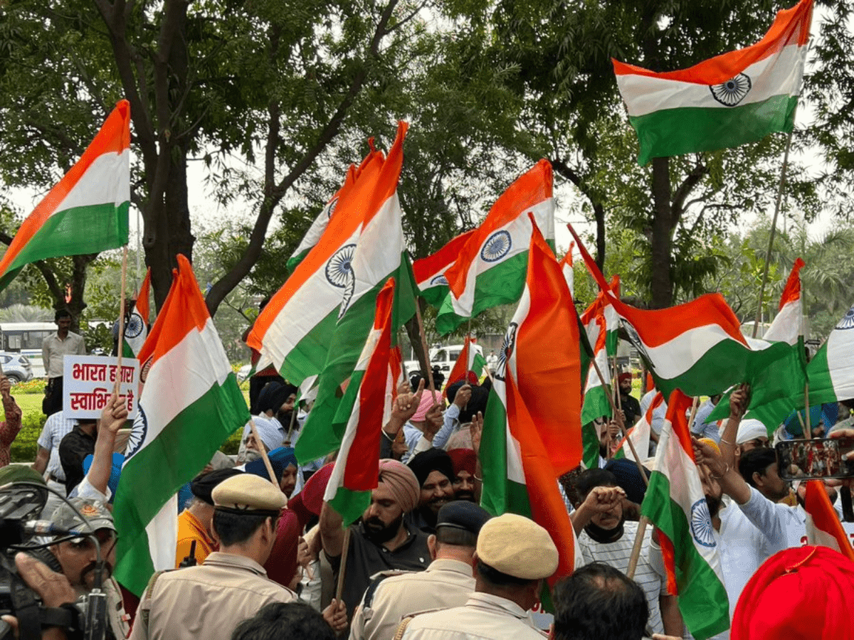 Khalistani suporters protest- Twittter